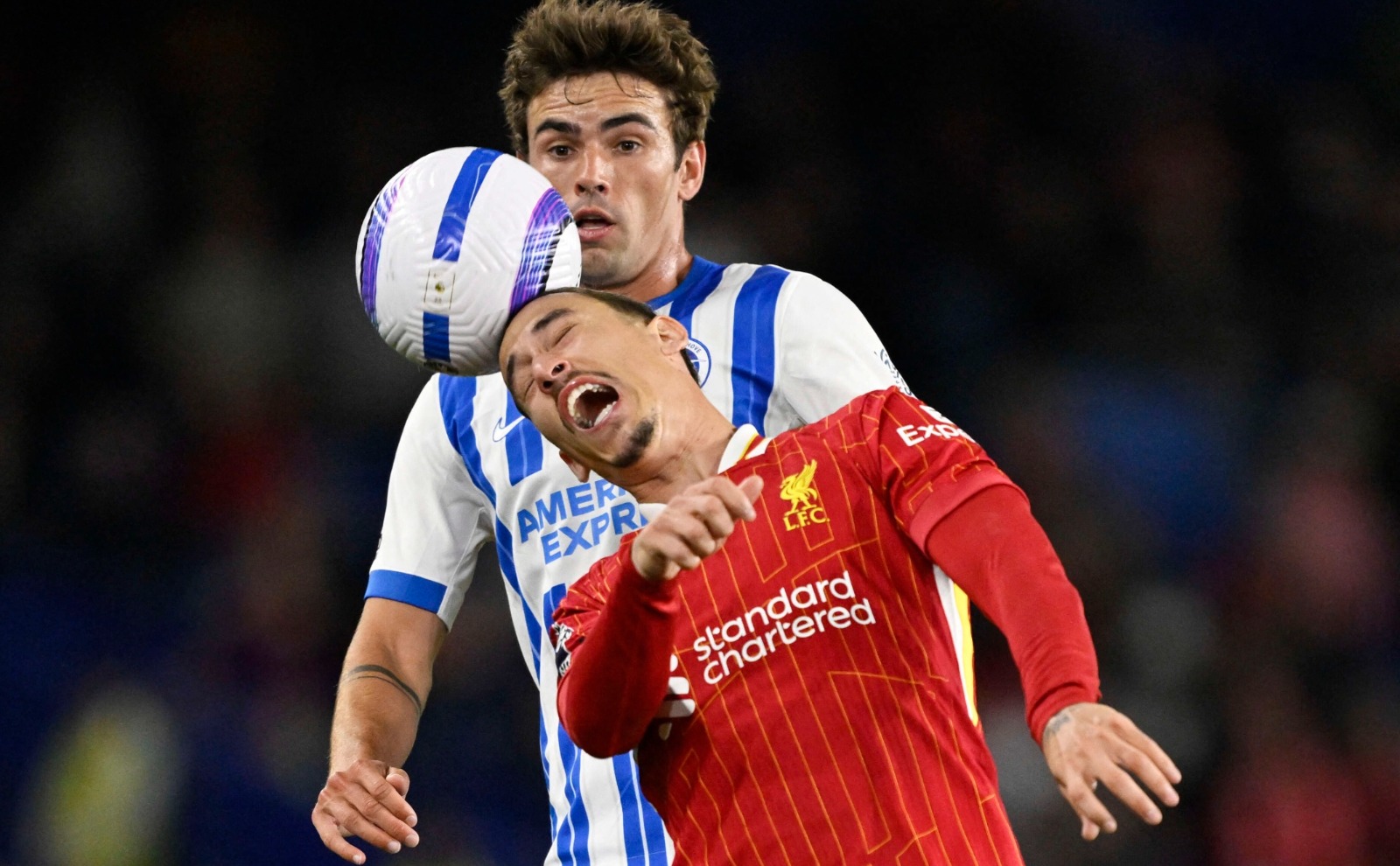 مات أوريلي وكوستاس تسيميكاس في مباراة برايتون وليفربول 20-5-2025